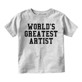 Worlds Greatest Artist Art Graphic Designer Toddler Boys Short Sleeve T-Shirt Grey
