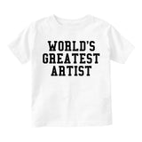 Worlds Greatest Artist Art Graphic Designer Toddler Boys Short Sleeve T-Shirt White