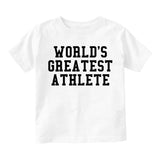 Worlds Greatest Athlete Funny Sports Infant Baby Boys Short Sleeve T-Shirt White