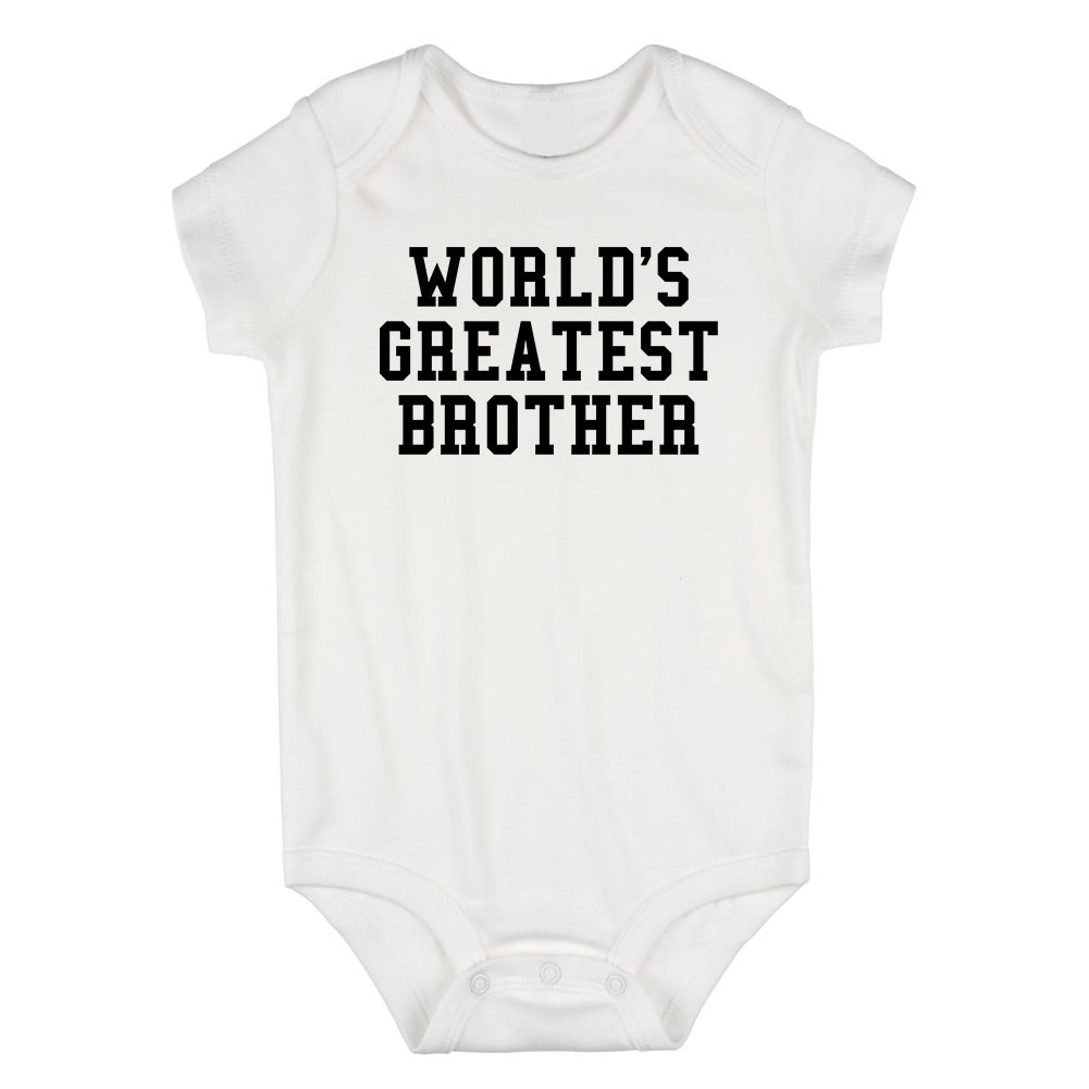 Worlds Greatest Brother Funny Birthday Infant Baby Boys Bodysuit White