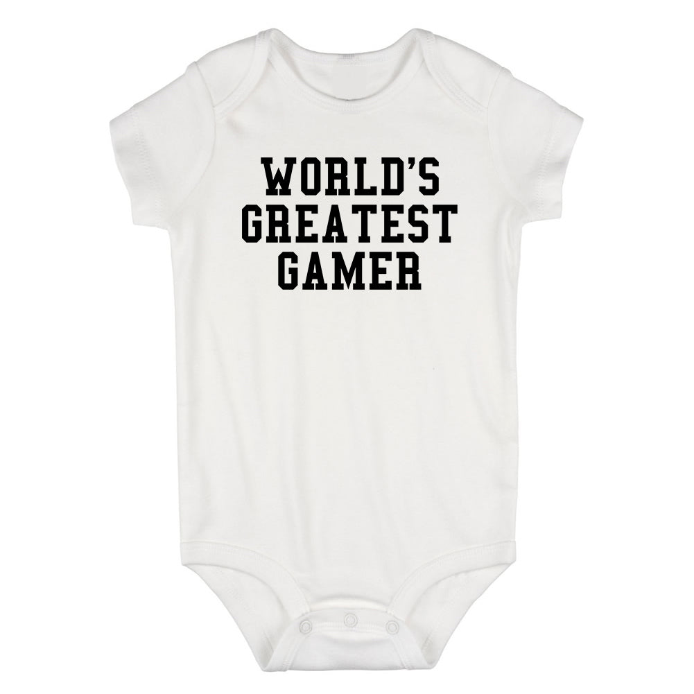 Worlds Greatest Gamer Funny Gaming Infant Baby Boys Bodysuit White