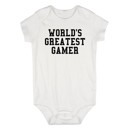 Worlds Greatest Gamer Funny Gaming Infant Baby Boys Bodysuit White