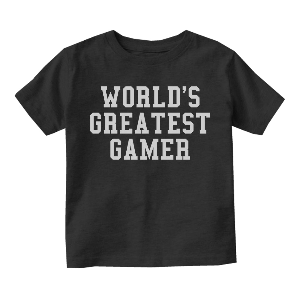 Worlds Greatest Gamer Funny Gaming Infant Baby Boys Short Sleeve T-Shirt Black