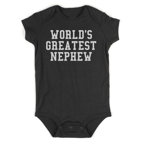 Worlds Greatest Nephew Birthday Gift Infant Baby Boys Bodysuit Black