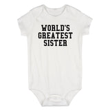Worlds Greatest Sister Birthday Gift Infant Baby Girls Bodysuit White