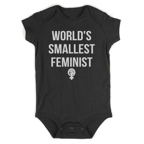 Worlds Smallest Feminist Fist Baby Bodysuit One Piece Black