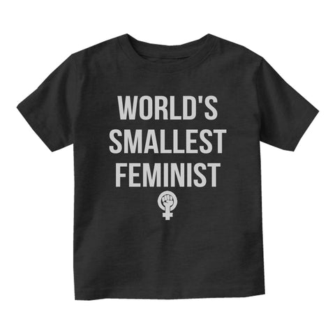 Worlds Smallest Feminist Fist Baby Infant Short Sleeve T-Shirt Black