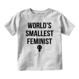 Worlds Smallest Feminist Fist Baby Infant Short Sleeve T-Shirt Grey