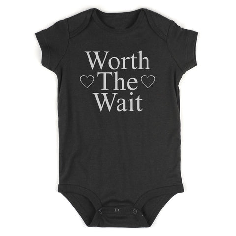 Worth The Wait Adoption Baby Bodysuit One Piece Black