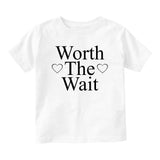 Worth The Wait Adoption Baby Toddler Short Sleeve T-Shirt White