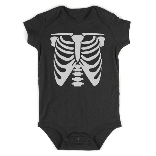 X Ray Skeleton Halloween Costume Infant Baby Boys Bodysuit Black