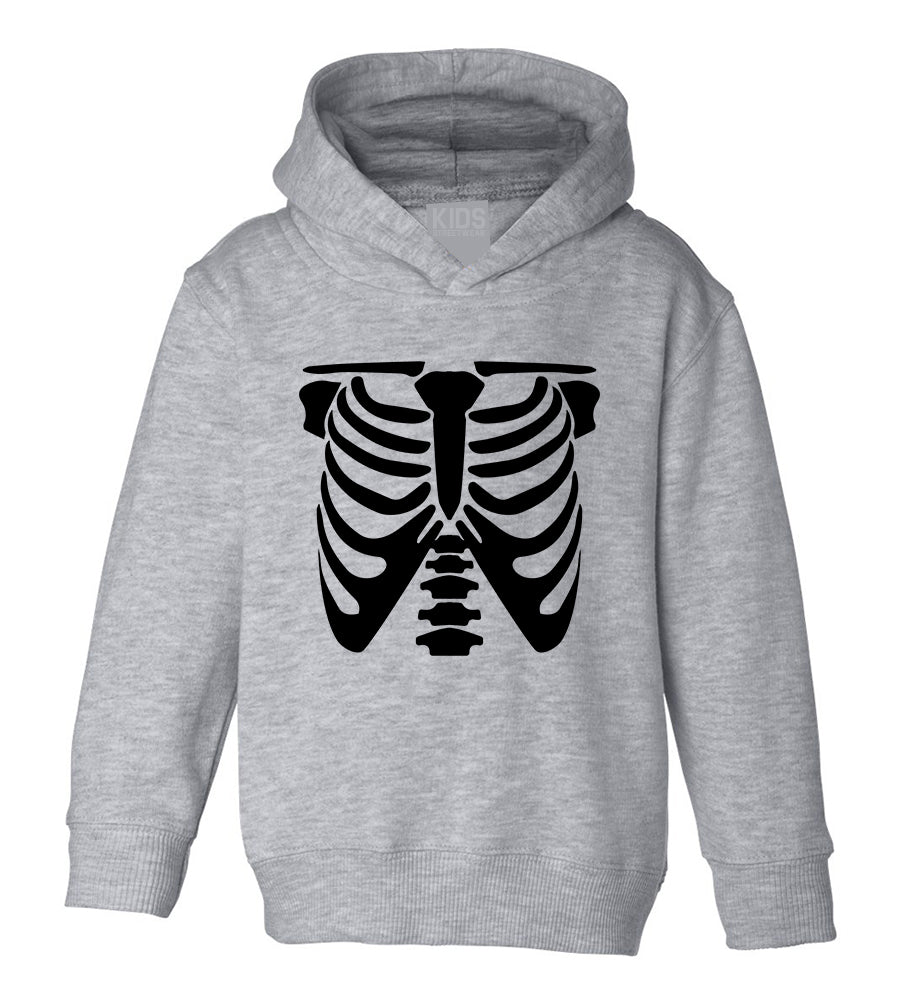 X Ray Skeleton Halloween Costume Toddler Boys Pullover Hoodie Grey