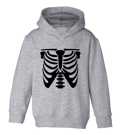 X Ray Skeleton Halloween Costume Toddler Boys Pullover Hoodie Grey