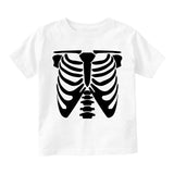 X Ray Skeleton Halloween Costume Toddler Boys Short Sleeve T-Shirt White