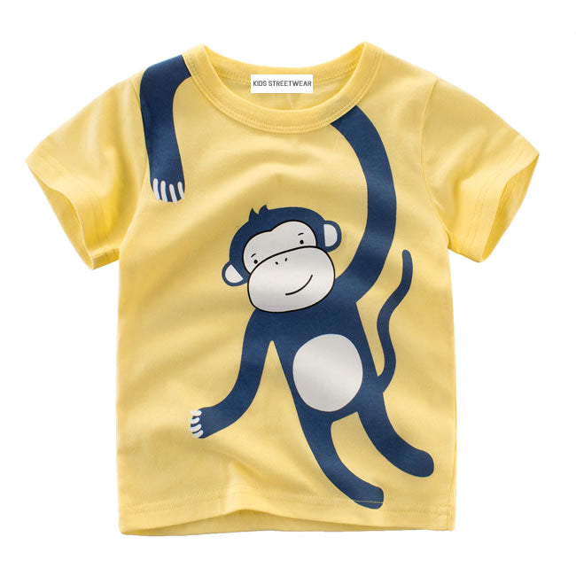 Yellow Monkey Graphic RM Toddler Boys Short Sleeve T-Shirt