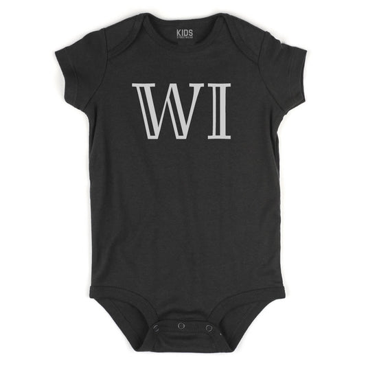 WI Wisconsin State Fashion Infant Onesie Bodysuit By Kids Streetwear