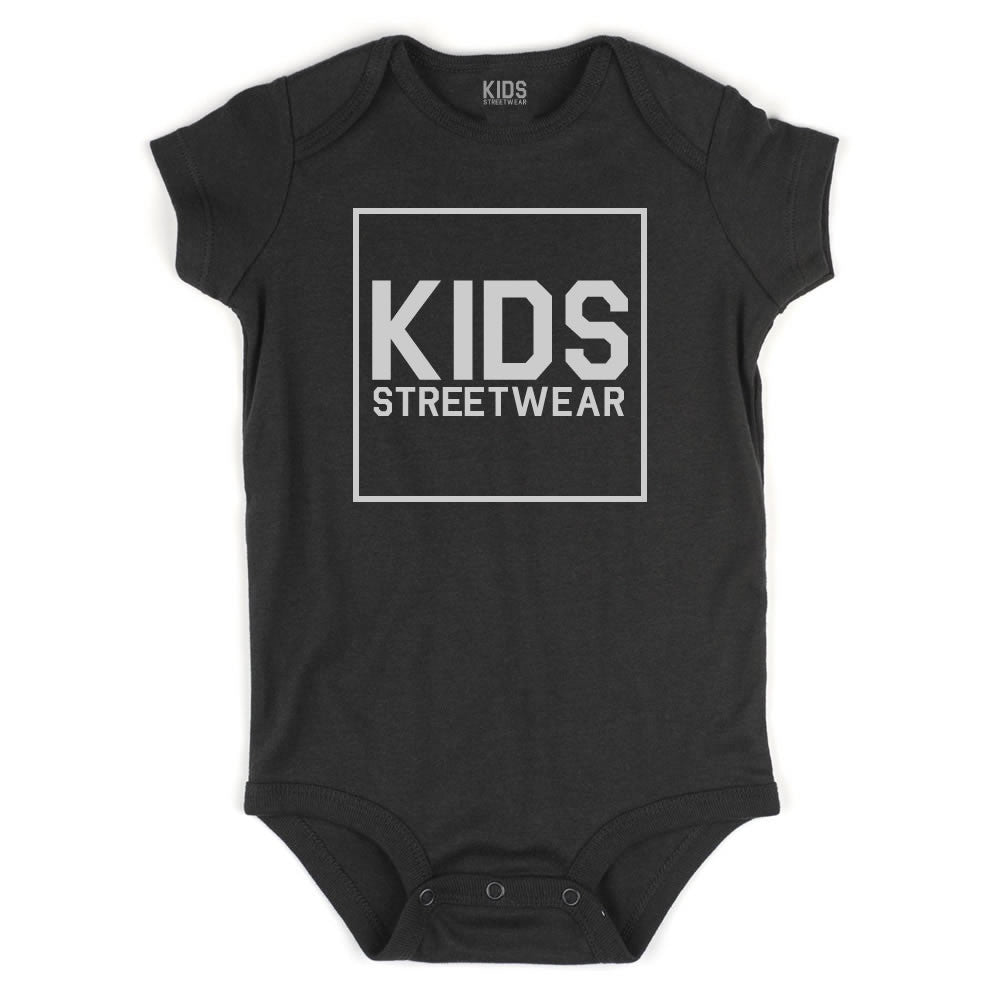 Big Kids Streetwear Logo Infant Onesie Bodysuit in Black