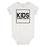 Big Kids Streetwear Logo Infant Onesie Bodysuit in White