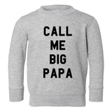 Call Me Big Papa Toddler Kids Sweatshirt in Grey