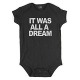 It Was All A Dream Infant Onesie Bodysuit in Black