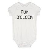 Fun O'Clock Infant Onesie Bodysuit in White