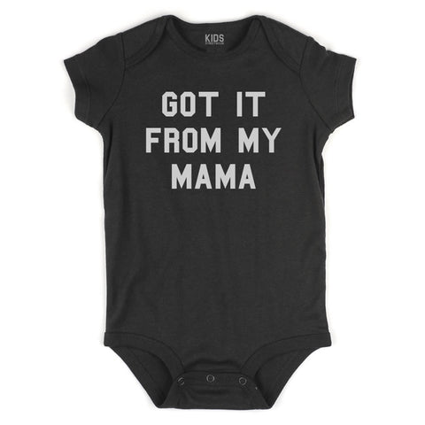 Got It From My Mama Infant Onesie Bodysuit in Black