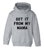 Got It From My Mama Toddler Kids Pullover Hoodie Hoody in Grey