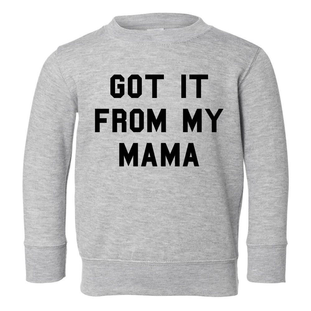 Got It From My Mama Toddler Kids Sweatshirt in Grey