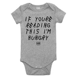 If Youre Reading This I'm Hungry Infant Onesie Bodysuit in Grey