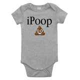 iPoop Poop Emoji Baby Bodysuit One Piece Grey