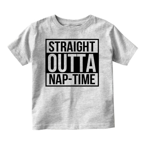 Straight Outta Nap Time Infant Toddler Kids T-Shirt in Grey