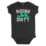 Riding Dirty Tricycle Infant Onesie Bodysuit in Black