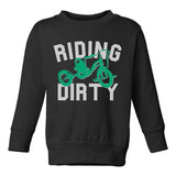 Riding Dirty Tricycle Toddler Kids Sweatshirt in Black