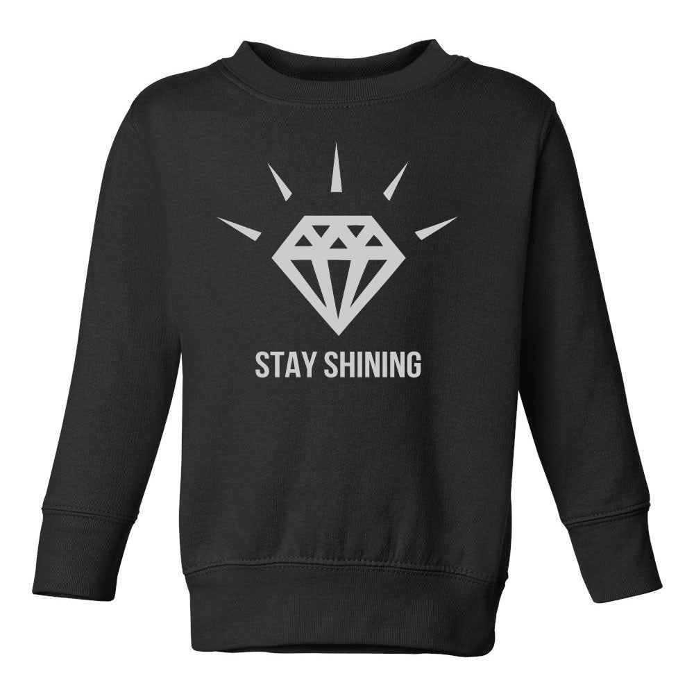 Stay Shining Diamond Toddler Kids Sweatshirt in Black