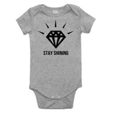 Stay Shining Diamond Infant Onesie Bodysuit in Grey