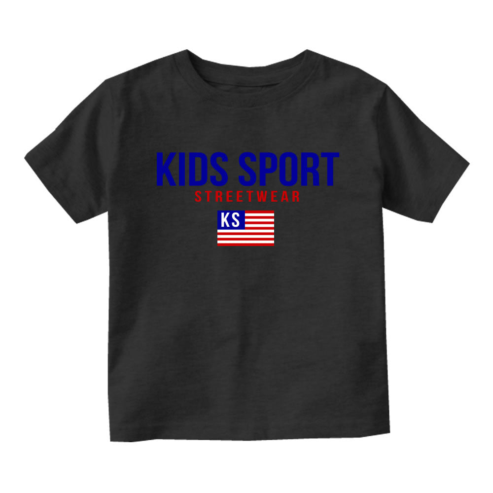Kids Sport Streetwear Infant Toddler Kids T-Shirt in Black