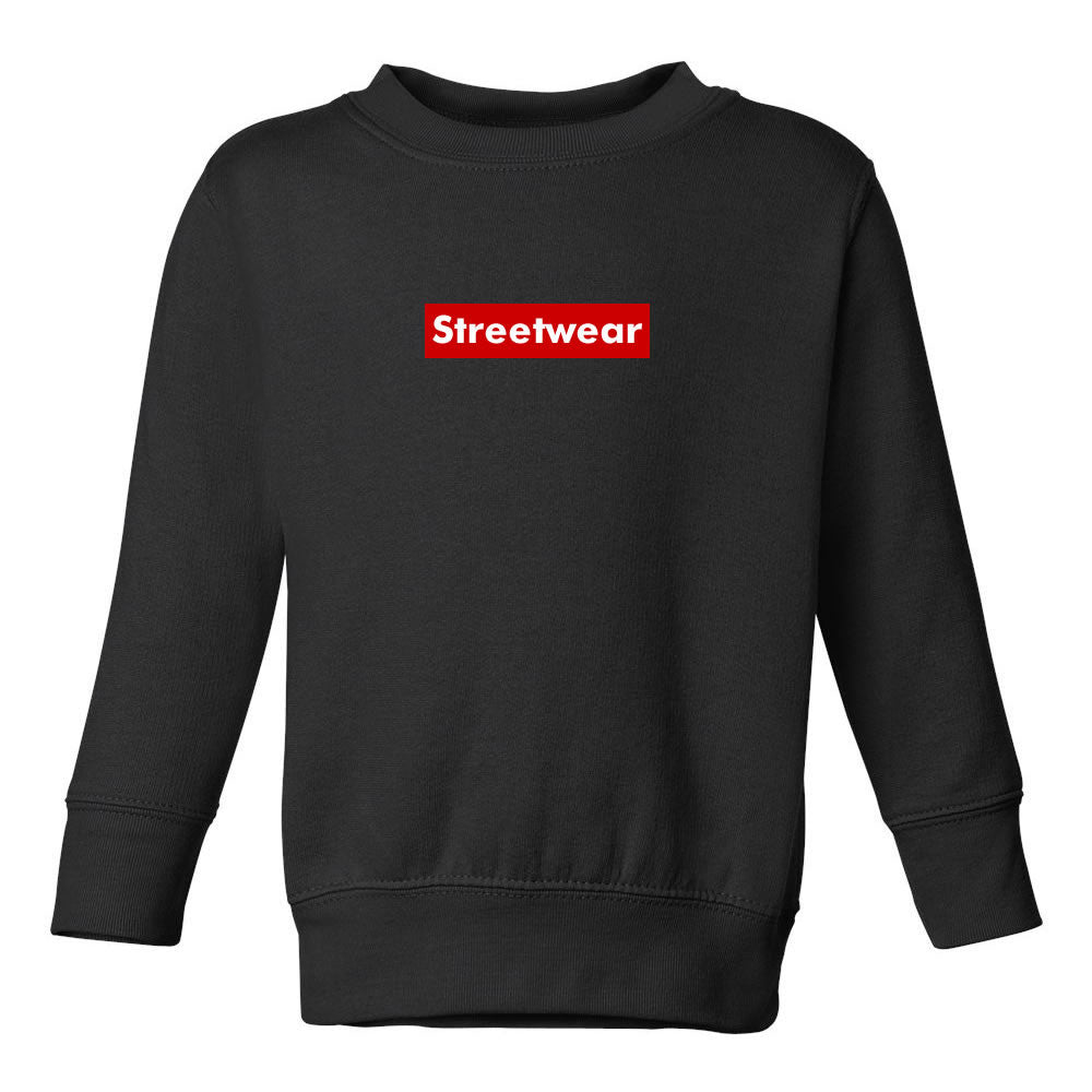 Streetwear Red Box Logo Toddler Kids Sweatshirt in Black