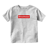 Streetwear Red Box Logo Infant Toddler Kids T-Shirt in Grey