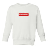 Streetwear Red Box Logo Toddler Kids Sweatshirt in White