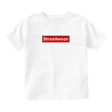 Streetwear Red Box Logo Infant Toddler Kids T-Shirt in White