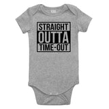 Straight Outta Time Out Infant Onesie Bodysuit in Grey