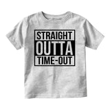 Straight Outta Time Out Infant Toddler Kids T-Shirt in Grey