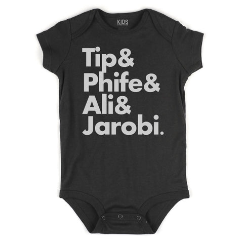 Tip Phife Ali And Jarobi Tribe Infant Onesie Bodysuit in Black