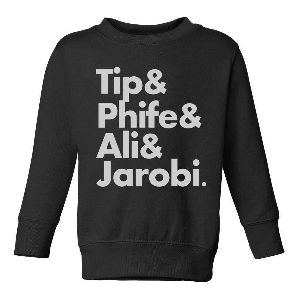 Tip Phife Ali And Jarobi Tribe Toddler Kids Sweatshirt in Black