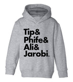 Tip Phife Ali And Jarobi Tribe Toddler Kids Pullover Hoodie Hoody in Grey