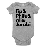 Tip Phife Ali And Jarobi Tribe Infant Onesie Bodysuit in Grey