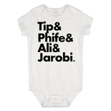 Tip Phife Ali And Jarobi Tribe Infant Onesie Bodysuit in White