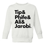 Tip Phife Ali And Jarobi Tribe Toddler Kids Sweatshirt in White