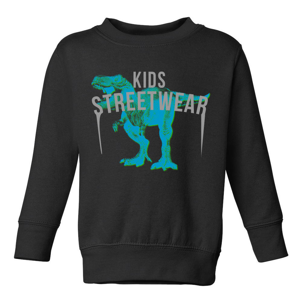 T-Rex Dinosaur Streetwear Toddler Kids Sweatshirt in Black