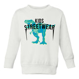 T-Rex Dinosaur Streetwear Toddler Kids Sweatshirt in White
